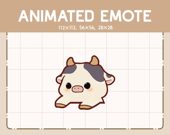 Animated Adorable Cute Cow Slapping The Table Emote / Ready to Use / Emote for Streaming