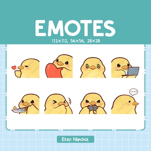 Emoticones de pollitos / Paquete de 8 adorables pollitos / Emoticones para streamers Paquete de emojis kawaii