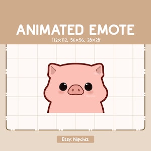 Emote animado Cerdo asiente con la cabeza / Listo para usar / Emote para transmisión
