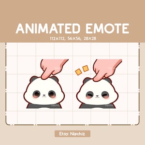 Animated Emote Panda Getting Pressed on The Head - Chibi Emote for Streamer – Cute Cartoon Emote – Ready to Use
