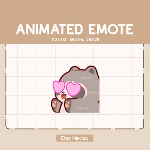 Animated Emote Adorable Raccoon in Love is Chasing / Adorable Chibi Emote / Cartoon Emote for Streaming