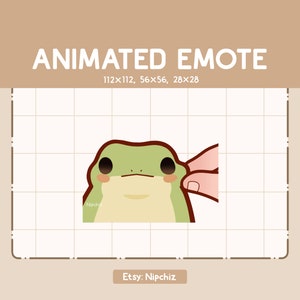 Animated Emote Chibi Frog Getting Pinched in The Cheek - Funny Aniaml Emote for Streamer