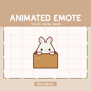 Adorable animation animée et chibi émergent d'une emote en carton/d'un animal en dessin animé