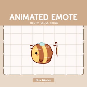 Animated Emote Chibi Bee is Running Forward - Cute Funny Emote - Ready to Use - Kawaii Emote