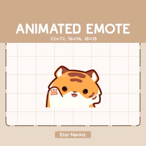 Animated Emote Cute Tiger Waving / Hello Emote / Hi Emote / Adorable Emote for Streaming / Ready to Use