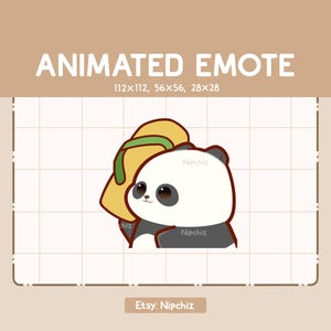 Animated Emote Adorable Panda is Throwing a Sandal / Adorable Cartoon Emote / Ready to Use / Cute Emote