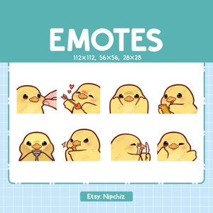 Emoticones de pollitos / Paquete de emojis lindos / 8 emotes de pollitos para transmisión / Paquete de emotes