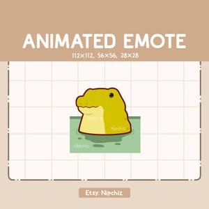 Animated Emote Adorable Crocodile Spinning on Water - Adorable Emote - Funny Emote for Streaming - Kawaii Emote