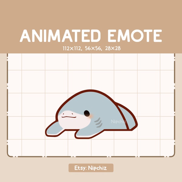 Animated Emote Adorable Cute Shark Slapping a Table with The Fins / Emote for Streamer / Ready to Use