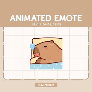 Animated Emote Chibi Capybara is Sleeping While Snoring - Funny Cartoon Emote - Ready to Use - Chibi Emote for Streamer