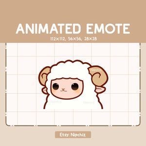 Animated Emote Cute Sheep Walking Forward / Chibi Funny Emote / Emote for Streaming / Cartoon Emote