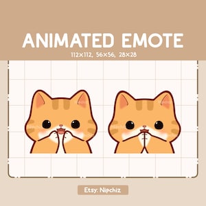 Animated Emote Orange Tabby Cat is Clapping His Hand - Funny Cartoon Emote - Ready to Use - Chibi Emote for Streamer