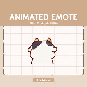 Emote animé mignon vache qui s'éloigne/emote pour streamer/emote animal de dessin animé