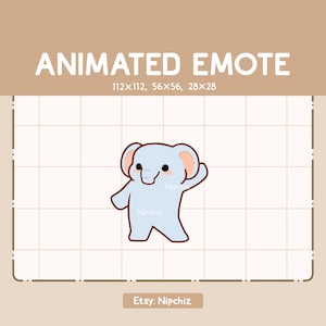 Animierter Emote Tanzender Elefant / Lustiger Chibi Emote / Emote für Tracking / Cartoon Emote