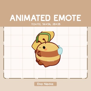 Animated Emote Adorable Bee is Throwing a Sandal - Kawaii Emote - Adorable Cartoon Emote - Ready to Use