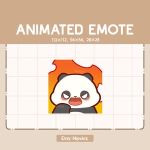 Animated Emote Panda on Fire / Adorable Cartoon Emote / Ready to Use / Cute Emote