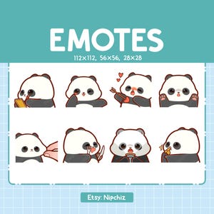 Gestos de panda / Paquete de 8 lindos pandas / Gestos para streamer Paquete de emojis kawaii