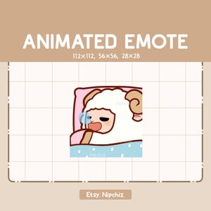 Animated Emote Chibi Sheep is Sleeping While Snoring - Adorable Funny Emote - Cartoon Emote for Streaming - Cute Emote