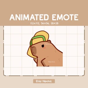 Animated Emote Adorable Capybara is Throwing a Sandal / Cartoon Chibi Emote / Ready to Use / Adorable Emote for Streaming