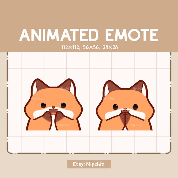 Emoticono animado de zorro aplaudiendo / Emoticono chibi adorable / Emoticono de dibujos animados para transmisión