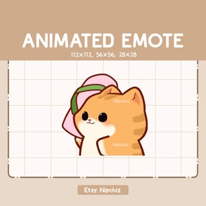 Émoticône animée Adorable chat tigré orange jetant une sandale/Adorable émoticône Chibi/Émoticône dessin animé pour le streaming