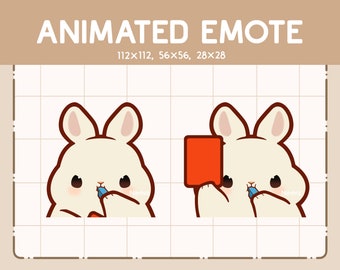 Animated Emote Chibi Rabbit Blowing Whistle and Showing a Red Card / Emote for Streaming / Funny Animal Emote