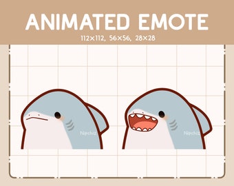 Animated Cute Shark Mouth Open Closed Emote / Ready to Use / Emote for Streamer