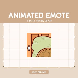 Animated Emote Turtle is Walking and Entering the House / Kawaii Cute Emote / Ready to Use / Emote for Streaming