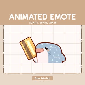 Animated Emote Chibi Whale Shark Gladly Giving His Card - Kawaii Funny Emote - Adorable Emote