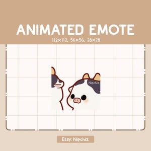 Animated Emote Chibi Cow is Running Forward - Adorable Emote - Funny Emote for Streaming - Kawaii Emote