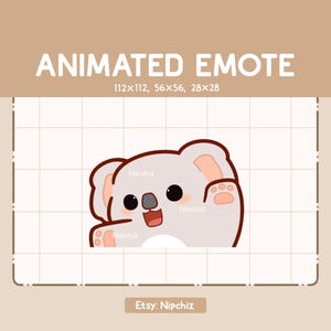 Emote animado: Lindo y alegre koala bailando - Adorable emote Chibi - Emote de dibujos animados kawaii