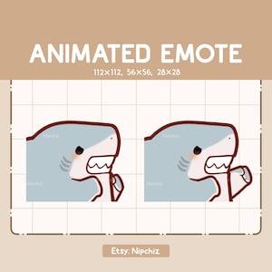 Gesto animado de tiburón lindo que golpea rápido - Gesto de dibujos animados adorable - Gesto Chibi Kawaii - Listo para usar