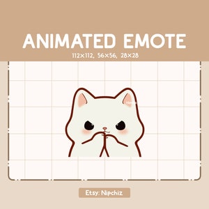 Animated Emote Cute Cat Has a Plan with Scheming Face / Emote for Streamer / Ready to Use