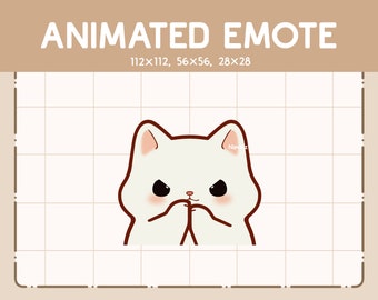 Animated Emote Cute Cat Has a Plan with Scheming Face / Emote for Streamer / Ready to Use