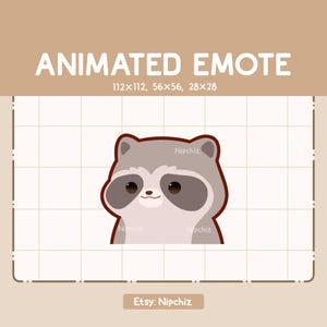 Animated Emote Cute Raccoon Walking Forward - Chibi Cartoon Emote - Ready to Use - Funny Emote
