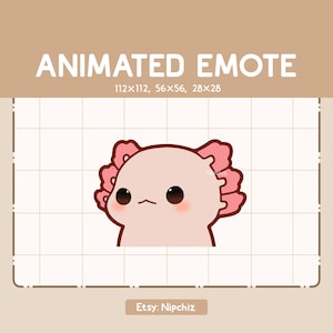 Animated Cute Axolotl Emote / Shaking Head Emote / Ready to Use / Cartoon Emote for Streamer