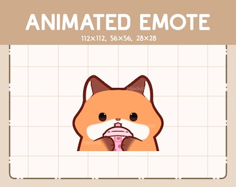 Adorable Fox Sipping Boba Animated Emote / Cartoon Chibi Emote / Ready to Use / Adorable Emote for Streaming