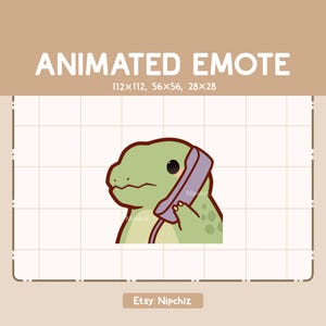 Animated Emote Chibi Dinosaur Trex is Talking Through a Telephone / Emote for Streamer