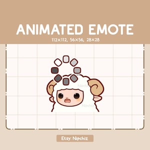 Animiertes Emote Chibi Schäfchen wird verwirrt / Lustiges süßes Emote / Emote für Tracking / Kawaii Emote