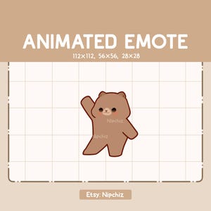 Animated Emote Joyful Grizzly Bear Dancing - Cute Funny Emote - Ready to Use - Kawaii Emote