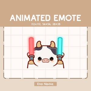Animated Emote Cute Cow Lightstick / Emote for Streamer / Ready to Use