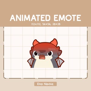 Animated Emote Angry Black Dragon With a Red Face is Showing His Wrath - Funny Emote - Ready to Use
