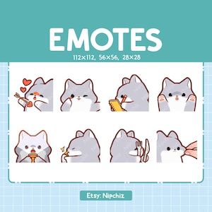 Wolf Emotes | Cute Emoji Pack | 8 Wolf Emotes for Streaming | Bundle Emotes