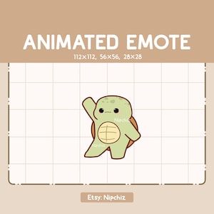 Animated Emote Joyful Turtle Dancing / Adorable Chibi Emote / Cartoon Emote for Streaming