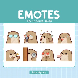 Kawaii Otter Emotes (8) – Cute Emotes for Streamer – Chibi Otter  Emoji Bundle