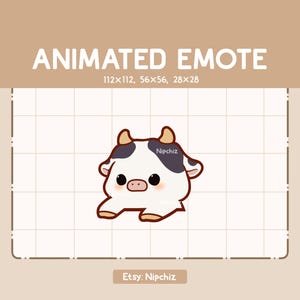 Emote animé adorable vache mignonne giflant la table / Emote prêt à l'emploi / pour le streaming