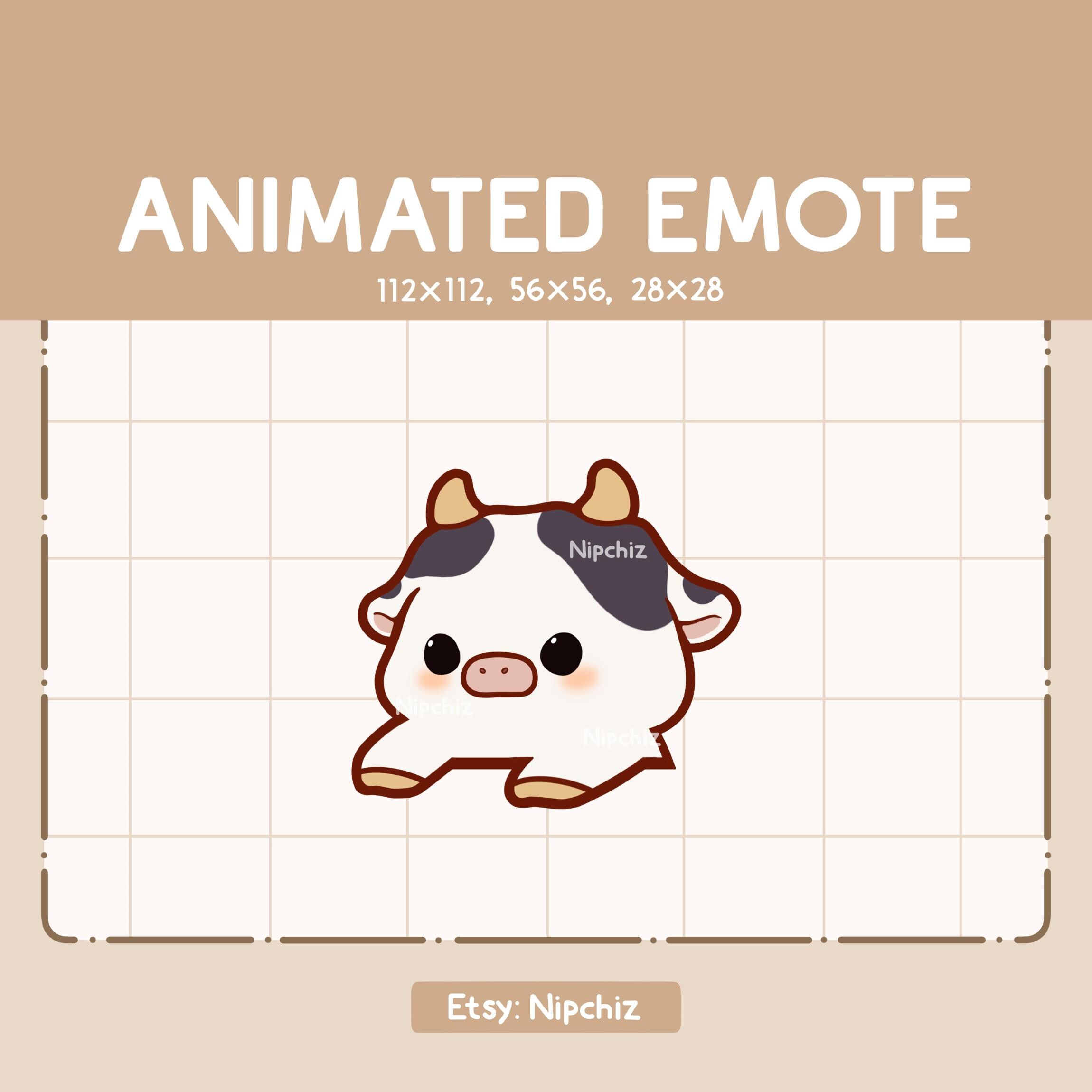 Animated Adorable Cute Cow Slapping The Table Emote / Ready to Use / Emote for Streaming