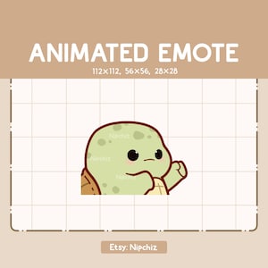 Animated Chibi Turtle Punching Fast Emote - Cartoon Funny Emote - Kawaii Emote