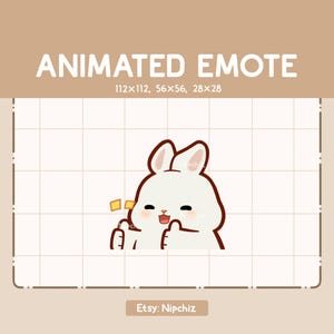 Animated Emote - Adorable Chibi Rabbit Thumb Hand and Approve Emote - Kawaii Emoji - Cute Cartoon Animal