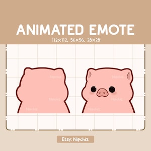 Animated Emote Cute Pig Turning Around - Chibi Emote for Streamer – Cute Cartoon Emote – Ready to Use